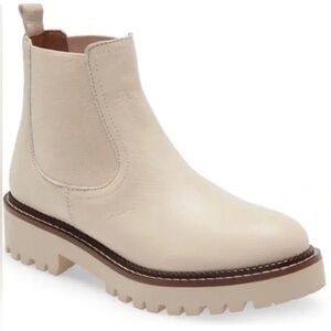 Caslon Miller Water Resistant Lug Chelsea Boot (Ivory Birch)